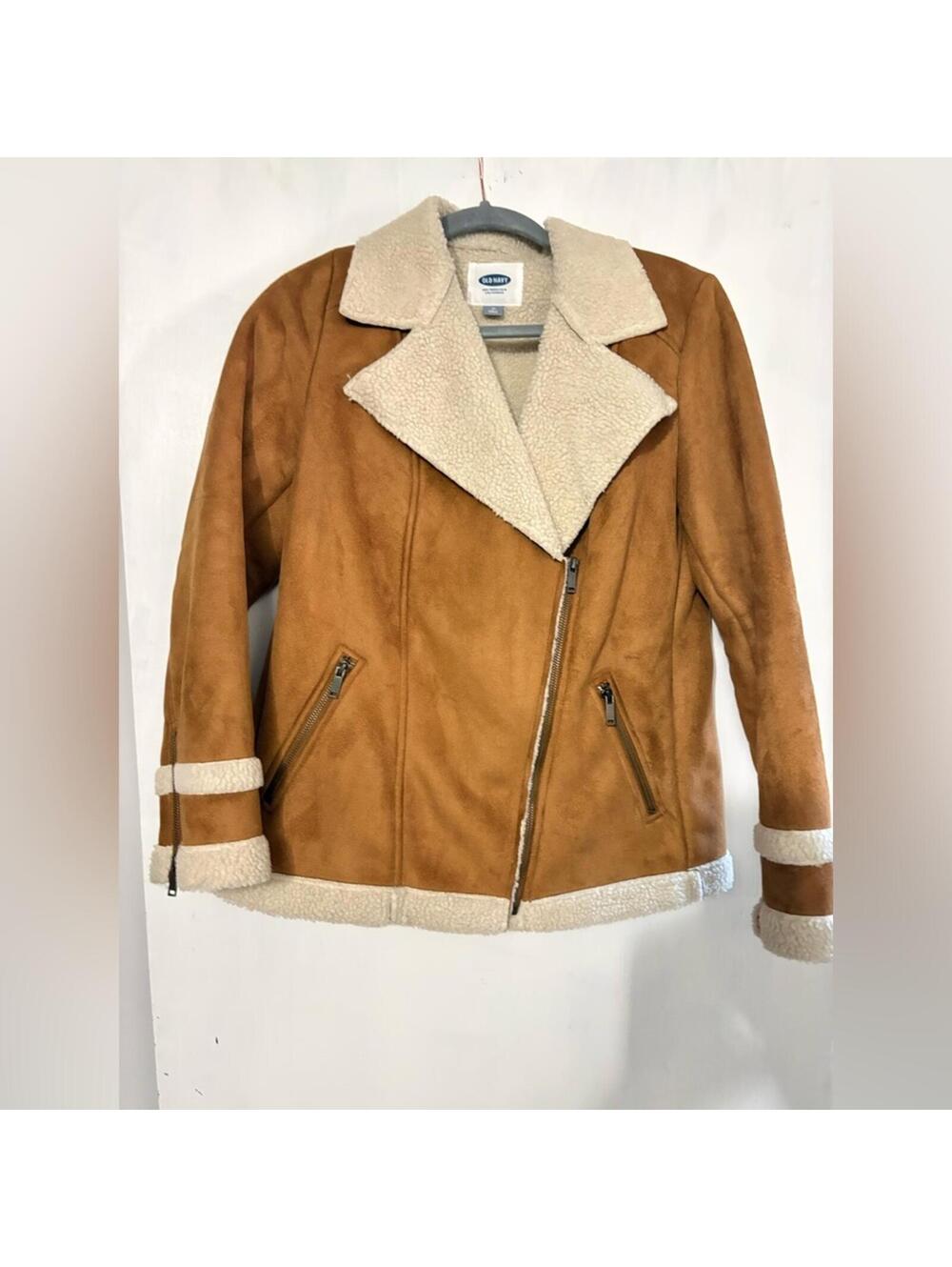 Old Navy Tan Teddy Jacket with Cream Accents